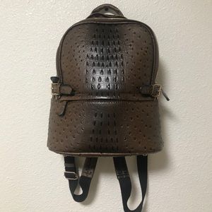 Brown leather back pack